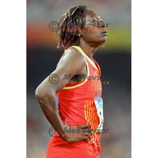 Francoise Mbango Etone (CMR) won olympic gold medal in women\'s triple jump at the Olympic games in Beijing, China 17.8.2008 