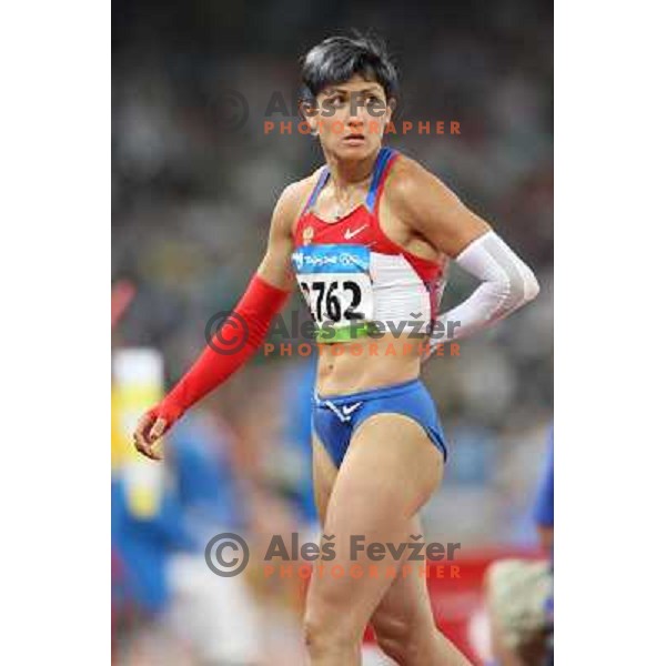 Tatyana Lebedeva (RUS) won olympic silver medal in women\'s triple jump at the Olympic games in Beijing, China 17.8.2008 