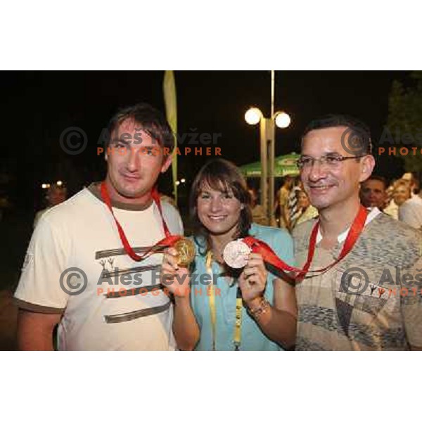 Sara Isakovic at reception in Slovenian house for gold medalist Primoz Kozmus and bronze medalist Rajmond Debevec ( SLO) at Olympic games in Beijing, China 18.8.2008 Photo by Ales Fevzer 