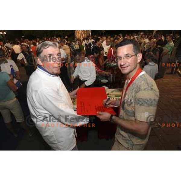 Reception in Slovenian house for bronze medalist Rajmond Debevec ( SLO) at Olympic games in Beijing, China 18.8.2008 