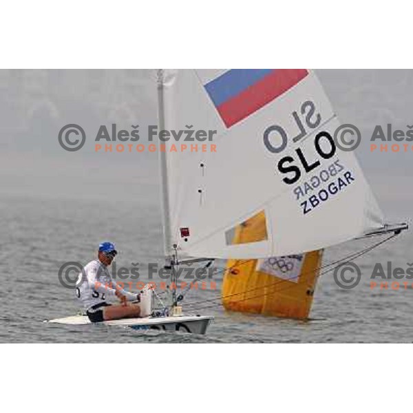Vasilij Zbogar won olympic silver medal in laser at sailing ragatta in Qingdao during Olympic games in Beijing, China 19.8.2008 Photo by Ales Fevzer 