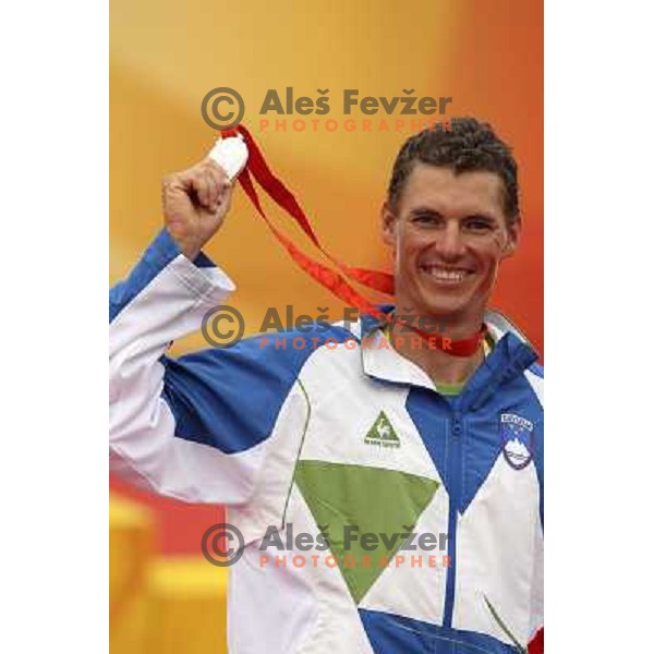 Vasilij Zbogar won olympic silver medal in laser at sailing ragatta in Qingdao during Olympic games in Beijing, China 19.8.2008 Photo by Ales Fevzer 