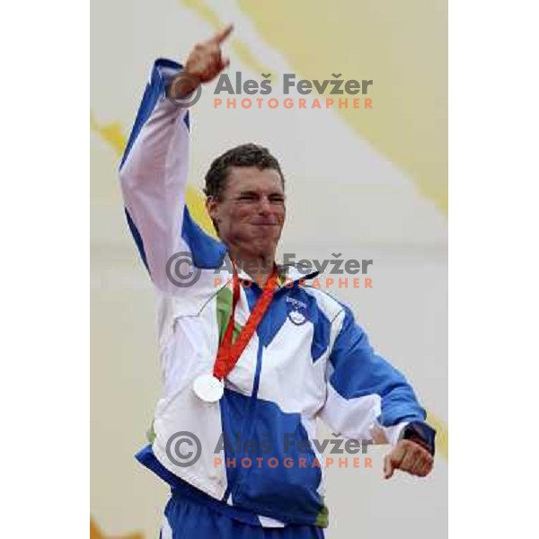 Vasilij Zbogar won olympic silver medal in laser at sailing ragatta in Qingdao during Olympic games in Beijing, China 19.8.2008 Photo by Ales Fevzer 