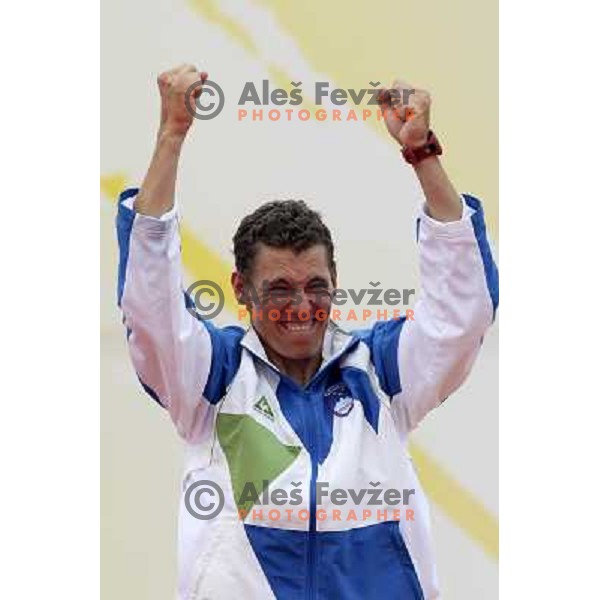 Vasilij Zbogar won olympic silver medal in laser at sailing ragatta in Qingdao during Olympic games in Beijing, China 19.8.2008 Photo by Ales Fevzer 