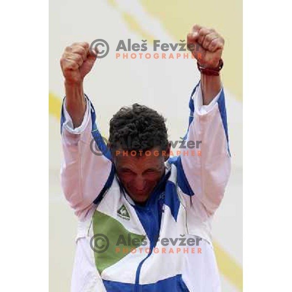 Vasilij Zbogar won olympic silver medal in laser at sailing ragatta in Qingdao during Olympic games in Beijing, China 19.8.2008 Photo by Ales Fevzer 