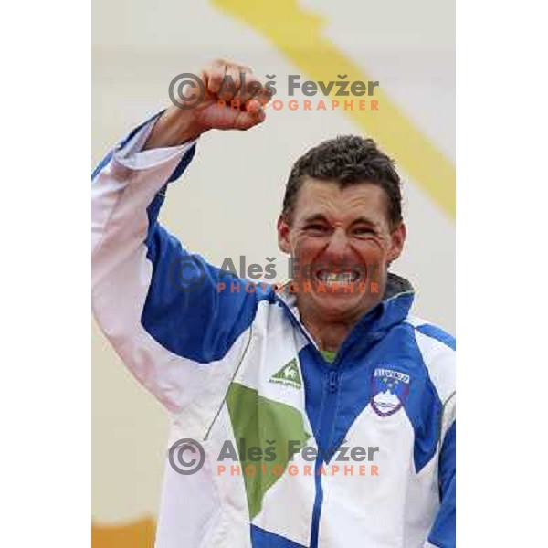 Vasilij Zbogar won olympic silver medal in laser at sailing ragatta in Qingdao during Olympic games in Beijing, China 19.8.2008 Photo by Ales Fevzer 