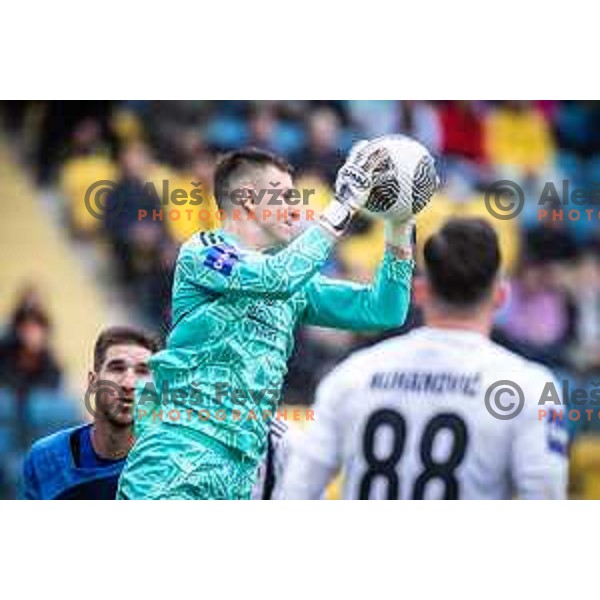 Florijan Raduha in action during Prva liga Telemach football match between Celje and Mura in Stadion Z’dezele, Celje, Slovenia on February 11, 2024. Photo: Jure Banfi