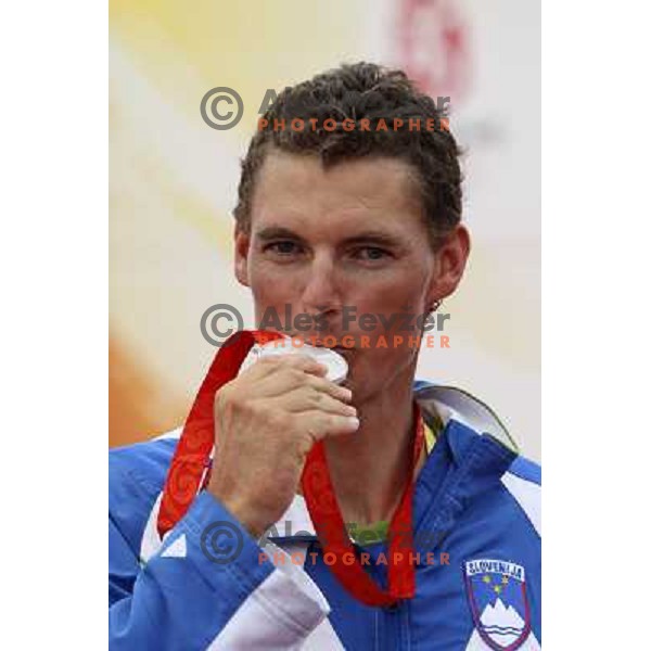 Vasilij Zbogar won olympic silver medal in laser at sailing ragatta in Qingdao during Olympic games in Beijing, China 19.8.2008 Photo by Ales Fevzer 
