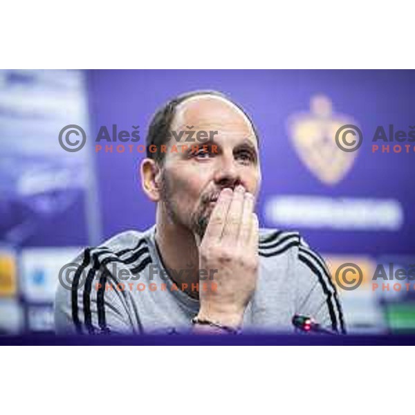 Ante Simundza, head coach of Maribor the press conference in Ljudski vrt, Maribor, Slovenia on February 16, 2024. Photo: Jure Banfi