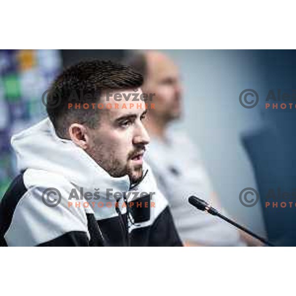 Arnel Jakupovic at the press conference in Ljudski vrt, Maribor, Slovenia on February 16, 2024. Photo: Jure Banfi