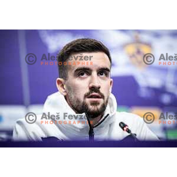 Arnel Jakupovic at the press conference in Ljudski vrt, Maribor, Slovenia on February 16, 2024. Photo: Jure Banfi