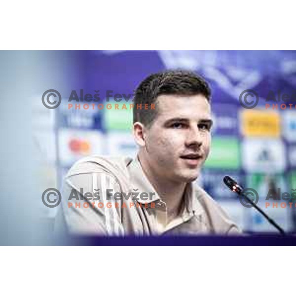 Ziga Repas at the press conference in Ljudski vrt, Maribor, Slovenia on February 16, 2024. Photo: Jure Banfi