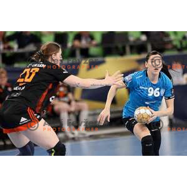 Itana Grbic of Krim Mercator in action during EHF Champions League Women handball match between Krim Mercator (SLO) and Zaglebie Lubin (POL) in Ljubljana, Slovenia on February 17, 2024. Foto: Filip Barbalic
