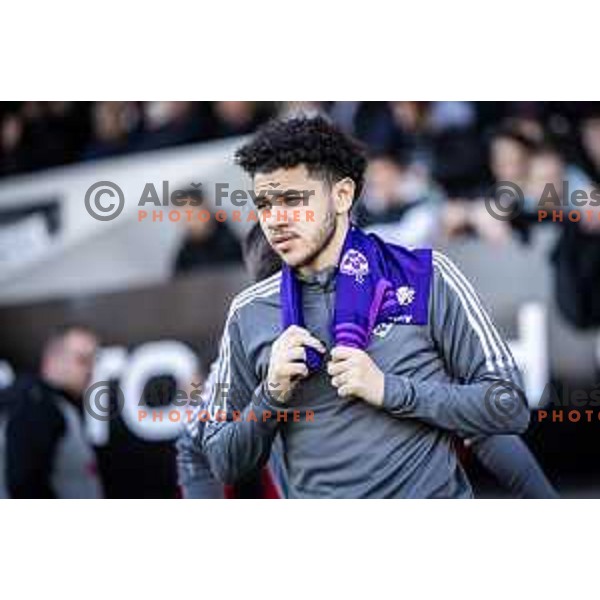 Redwan Bourles during Prva liga Telemach football match between Mura and Maribor in Fazanerija, Murska Sobota, Slovenia on February 18, 2024. Photo: Jure Banfi
