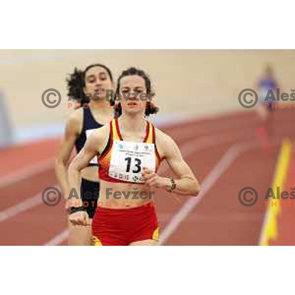 Veronika Sadek, winner of Women\'s 800 meters at Slovenian Athletics Indoor Championship in Novo Mesto, Slovenia on February 18, 2024