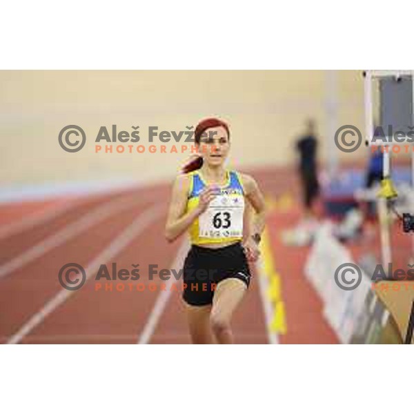 Klara Lukan, winner of Women’s 3000 meters at Slovenian Athletics Indoor Championship in Novo Mesto, Slovenia on February 18, 2024 