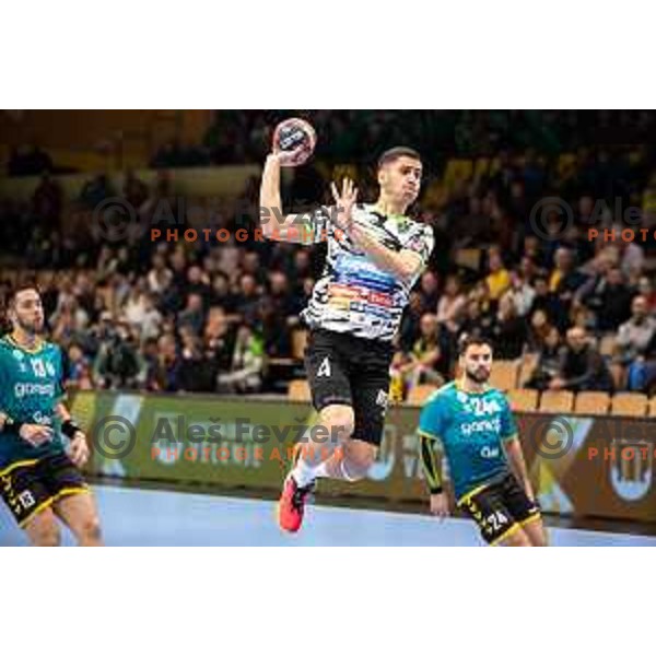 during EHF European league match between Gorenje Velenje and Nexe Nasice in Velenje, Slovenia on February 20, 2024