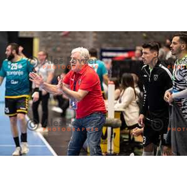 during EHF European league match between Gorenje Velenje and Nexe Nasice in Velenje, Slovenia on February 20, 2024