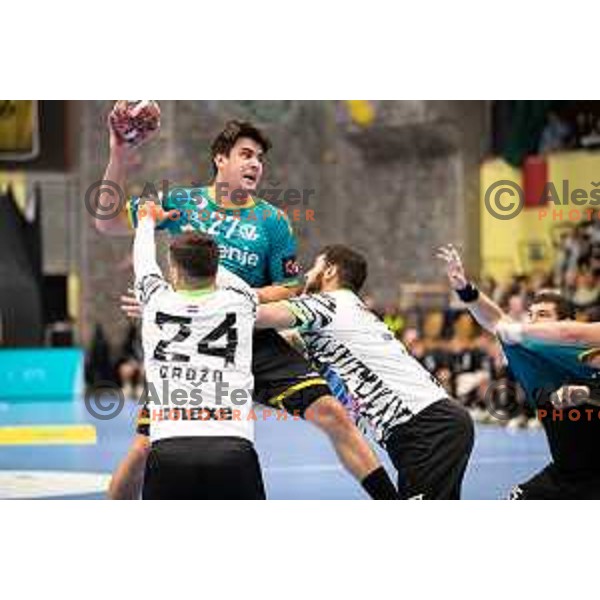 Peter Sisko during EHF European league match between Gorenje Velenje and Nexe Nasice in Velenje, Slovenia on February 20, 2024