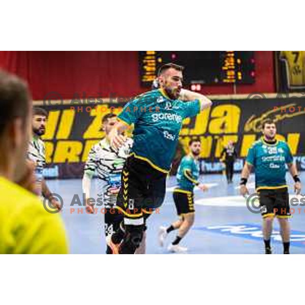 Ibrahim Haseljic during EHF European league match between Gorenje Velenje and Nexe Nasice in Velenje, Slovenia on February 20, 2024