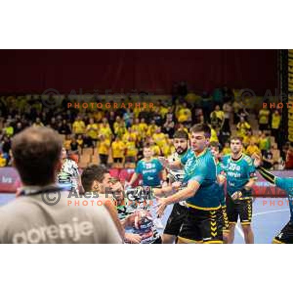during EHF European league match between Gorenje Velenje and Nexe Nasice in Velenje, Slovenia on February 20, 2024