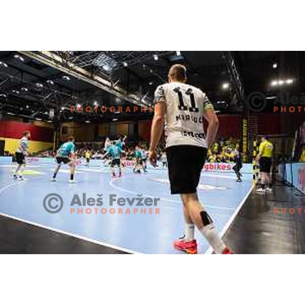 during EHF European league match between Gorenje Velenje and Nexe Nasice in Velenje, Slovenia on February 20, 2024