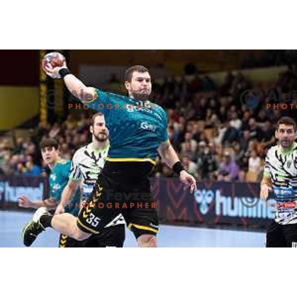 Branko Predovic during EHF European league match between Gorenje Velenje and Nexe Nasice in Velenje, Slovenia on February 20, 2024