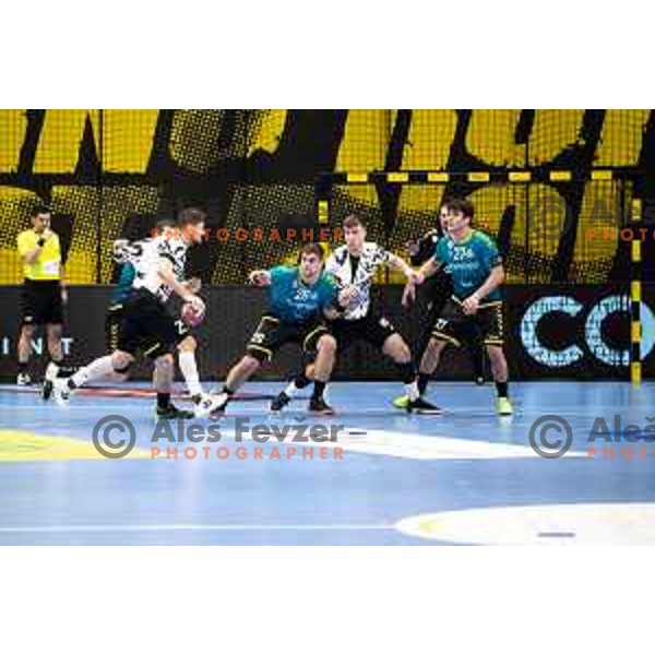 during EHF European league match between Gorenje Velenje and Nexe Nasice in Velenje, Slovenia on February 20, 2024
