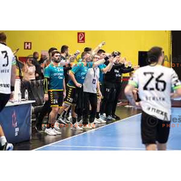 during EHF European league match between Gorenje Velenje and Nexe Nasice in Velenje, Slovenia on February 20, 2024