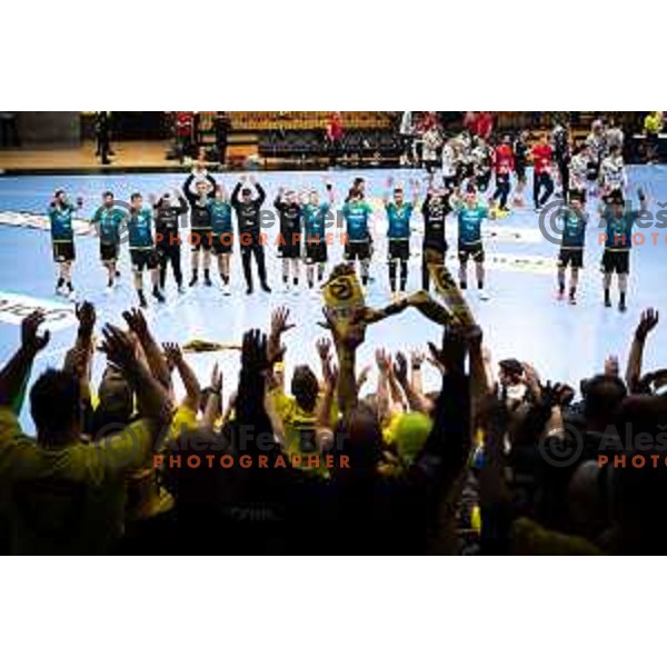 during EHF European league match between Gorenje Velenje and Nexe Nasice in Velenje, Slovenia on February 20, 2024