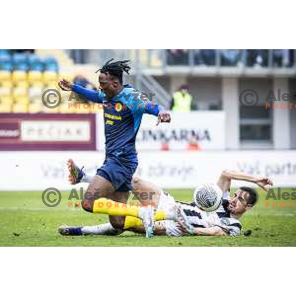 in action during Prva liga Telemach football match between Celje and Rogaska in Stadion Z’Dezele, Celje, Slovenia on February 22, 2024. Photo: Jure Banfi