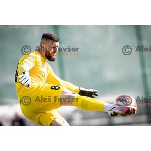 Ajdin Mulalic in action during Prva liga Telemach football match between Rogaska and Maribor in Sportni center Rogaska Slatina, Slovenia on February 25, 2024. Photo: Jure Banfi