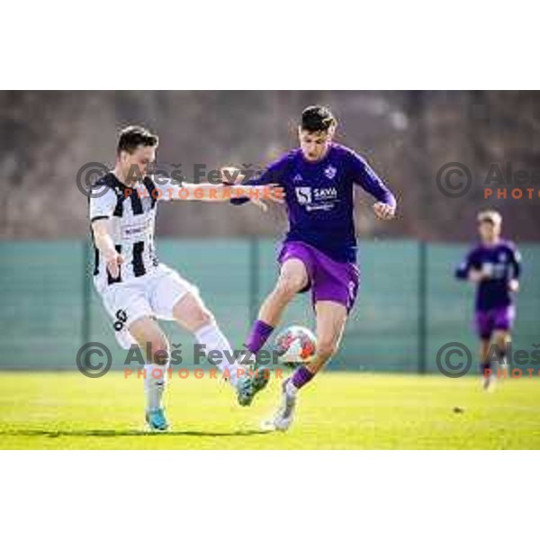 Marko Bozic in action during Prva liga Telemach football match between Rogaska and Maribor in Sportni center Rogaska Slatina, Slovenia on February 25, 2024. Photo: Jure Banfi