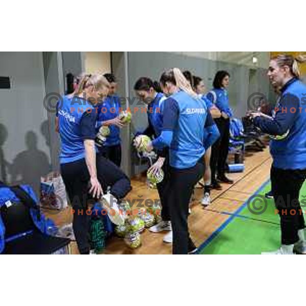 during practice session of Slovenia Women’s Handball team in Ljubljana, Slovenia on February 26, 2024
