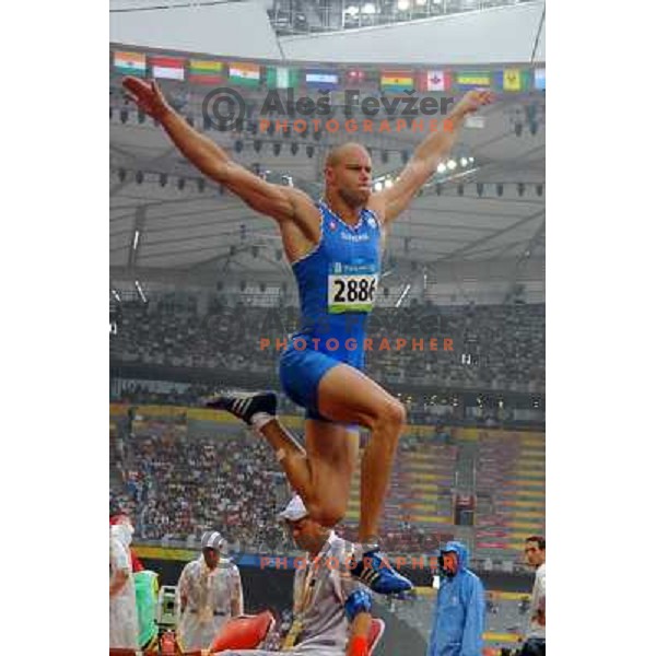 Damjan Sitar (SLO) competed in decathlon long jumpa at Olympic games in Beijing, China 21.8.2008 