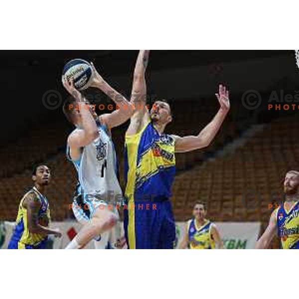 In action during Nova KBM League 2023/2024 basketball match between Ilirija and Hopsi Polzela in Ljubljana, Slovenia on March 1, 2024