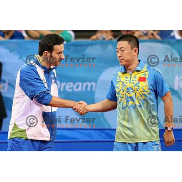 Bojan Tokic (SLO) lost 1:4 in third round of table tennis tournament against Ma Lin (CHN), Olympic games, Beijing, China 21..8.2008 