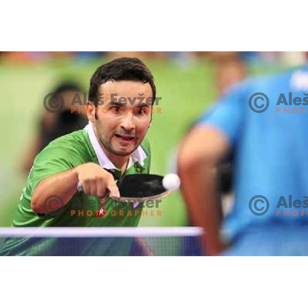Bojan Tokic (SLO) lost 1:4 in third round of table tennis tournament against Ma Lin (CHN), Olympic games, Beijing, China 21..8.2008 