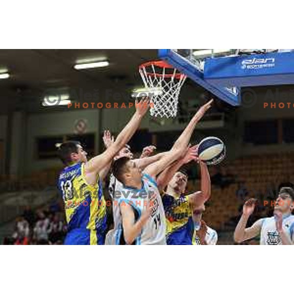 In action during Nova KBM League 2023/2024 basketball match between Ilirija and Hopsi Polzela in Ljubljana, Slovenia on March 1, 2024