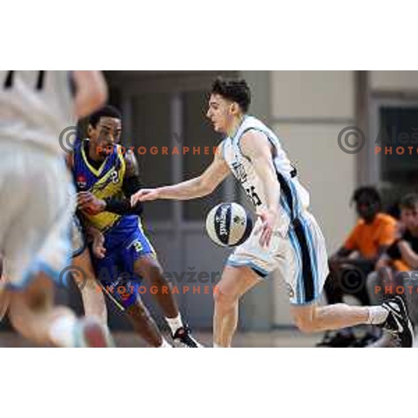 In action during Nova KBM League 2023/2024 basketball match between Ilirija and Hopsi Polzela in Ljubljana, Slovenia on March 1, 2024