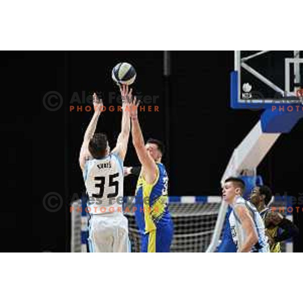 In action during Nova KBM League 2023/2024 basketball match between Ilirija and Hopsi Polzela in Ljubljana, Slovenia on March 1, 2024