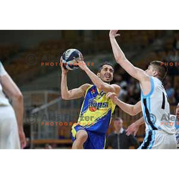 In action during Nova KBM League 2023/2024 basketball match between Ilirija and Hopsi Polzela in Ljubljana, Slovenia on March 1, 2024