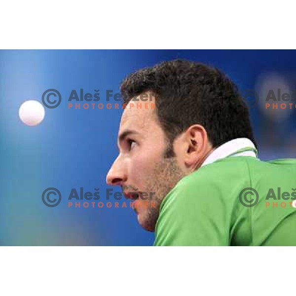 Bojan Tokic (SLO) lost 1:4 in third round of table tennis tournament against Ma Lin (CHN), Olympic games, Beijing, China 21..8.2008 