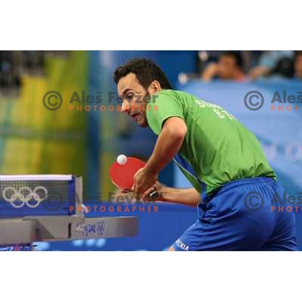Bojan Tokic (SLO) lost 1:4 in third round of table tennis tournament against Ma Lin (CHN), Olympic games, Beijing, China 21..8.2008 