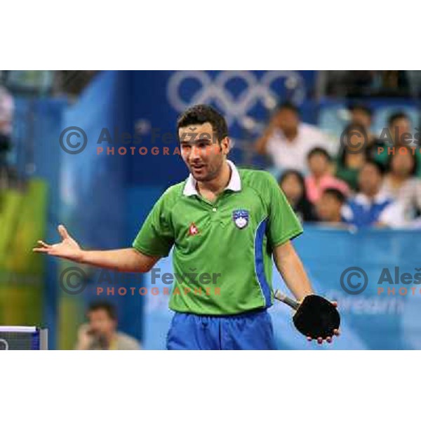 Bojan Tokic (SLO) lost 1:4 in third round of table tennis tournament against Ma Lin (CHN), Olympic games, Beijing, China 21..8.2008 