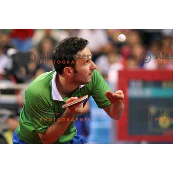 Bojan Tokic (SLO) lost 1:4 in third round of table tennis tournament against Ma Lin (CHN), Olympic games, Beijing, China 21..8.2008 