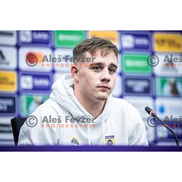 Jost Pisek at the press conference after during Prva liga Telemach football match between Maribor and Domzale in Ljudski vrt, Maribor, Slovenia on March 2, 2024. Photo: Jure Banfi