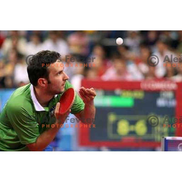 Bojan Tokic (SLO) lost 1:4 in third round of table tennis tournament against Ma Lin (CHN), Olympic games, Beijing, China 21..8.2008 