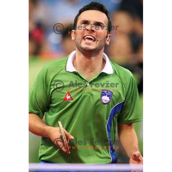 Bojan Tokic (SLO) lost 1:4 in third round of table tennis tournament against Ma Lin (CHN), Olympic games, Beijing, China 21..8.2008 