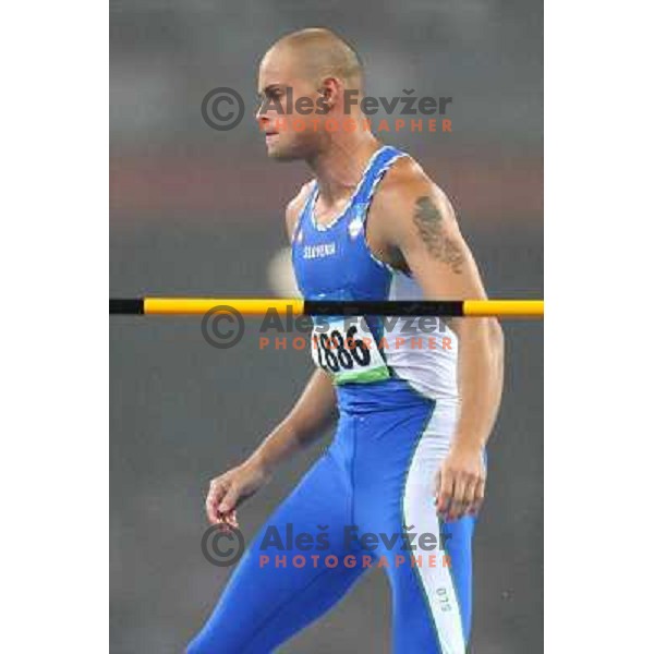 Damjan Sitar (SLO) in decathlon high-jump atb Olympic games in Beijing, China 21.8.2008 